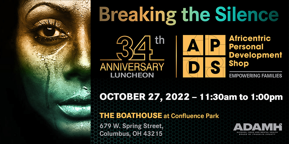 APDS 34th-Anniversary Banner with Breaking The Silence on Domestic Violence iNVITATION
