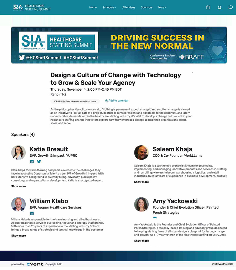 SIA Healthcare Staffing Summit 2021 PowerPoint Slides
