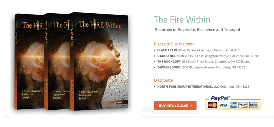 The Fire Within Website Retail Advertising | Book Cover Design