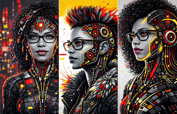 Cybernetic Fusion Triptych