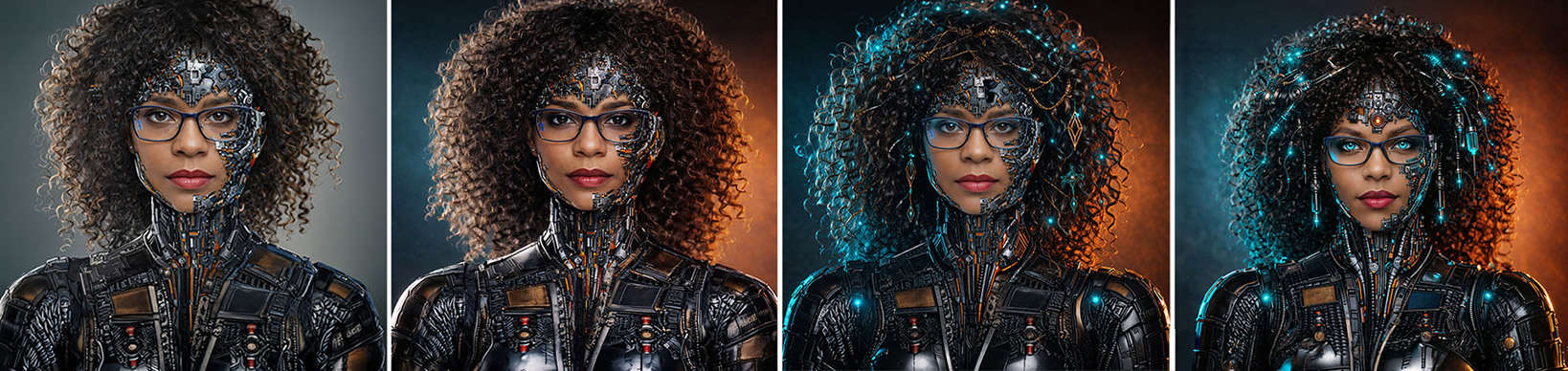 Later iterations showing human to cyborg transition