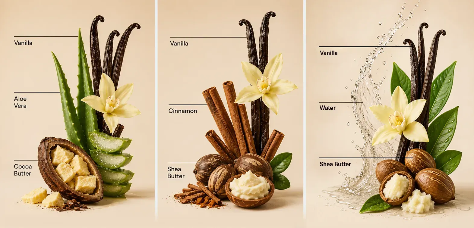 3 Wrapped in Vanilla Ingredient mockup images 