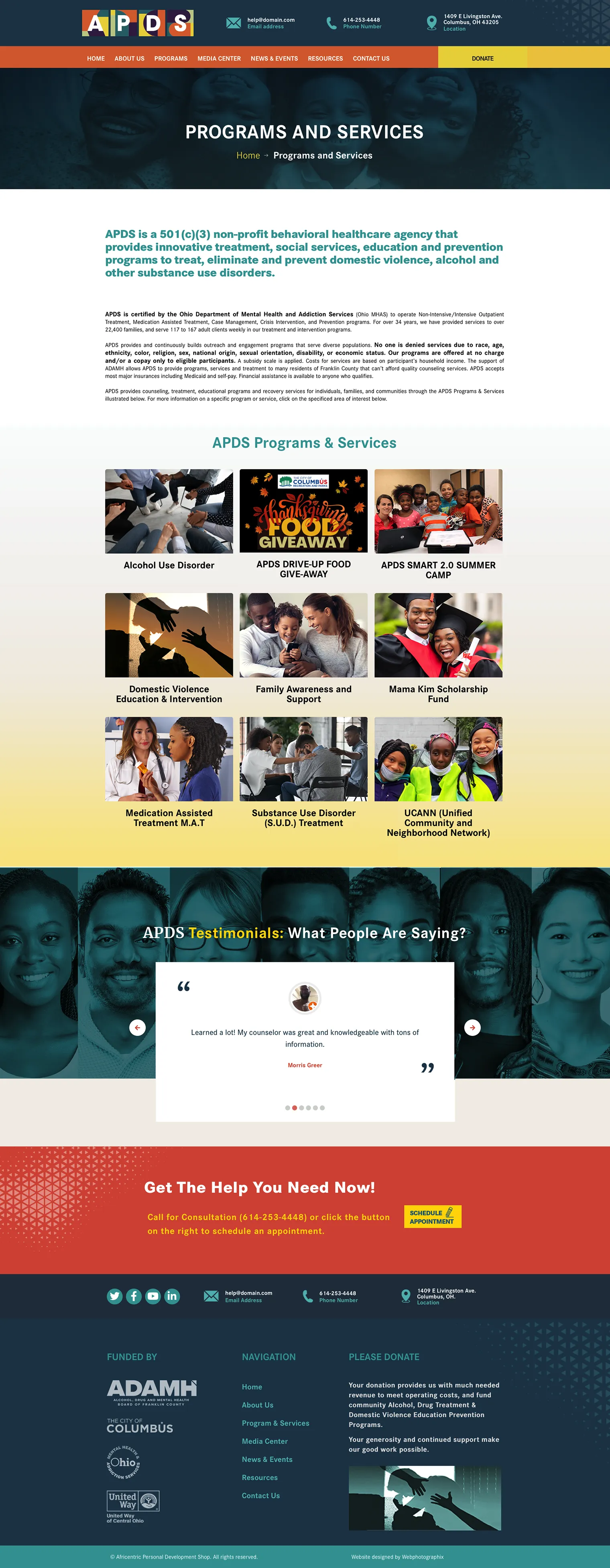 APDS Programs Page — Original Design