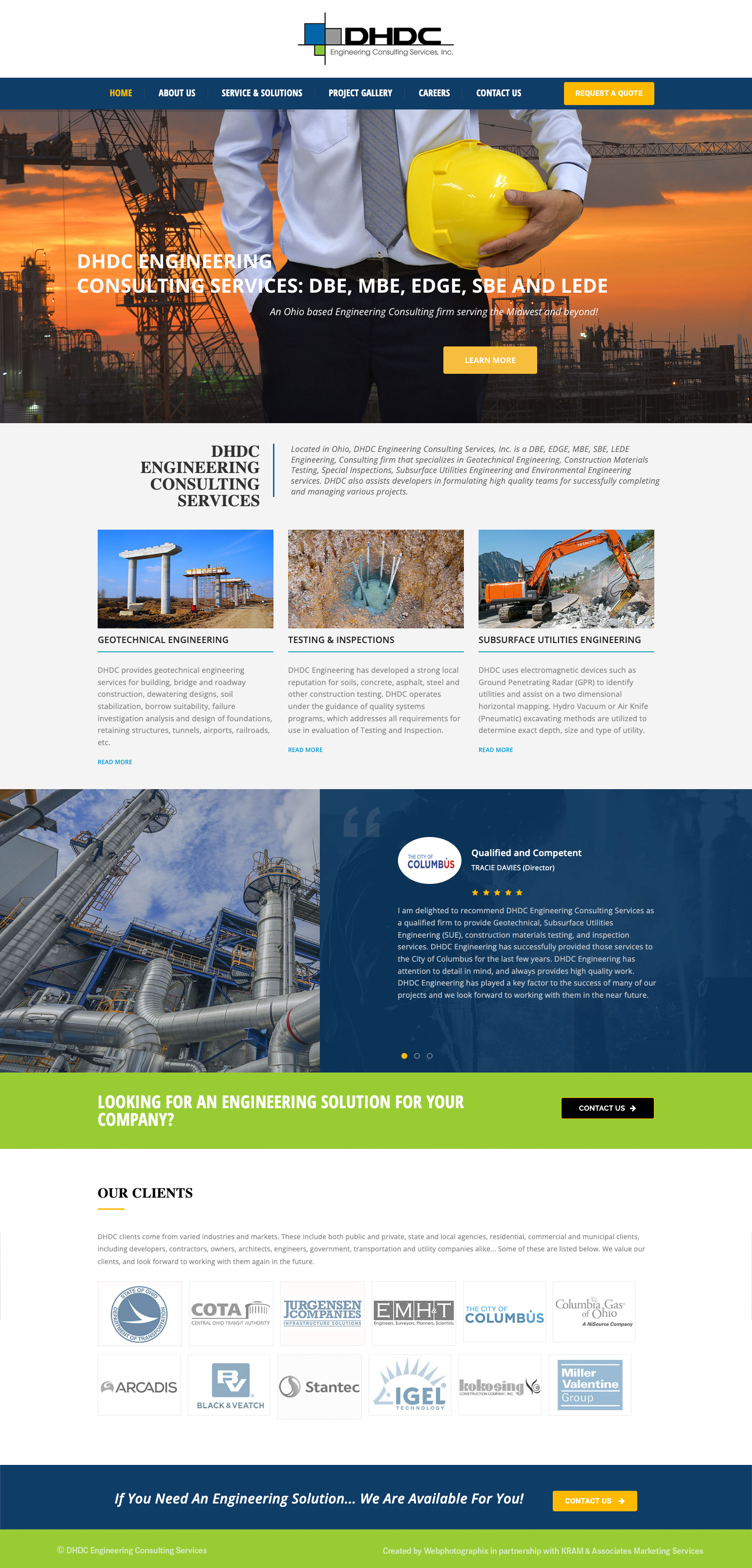 DHDC Engineering website design