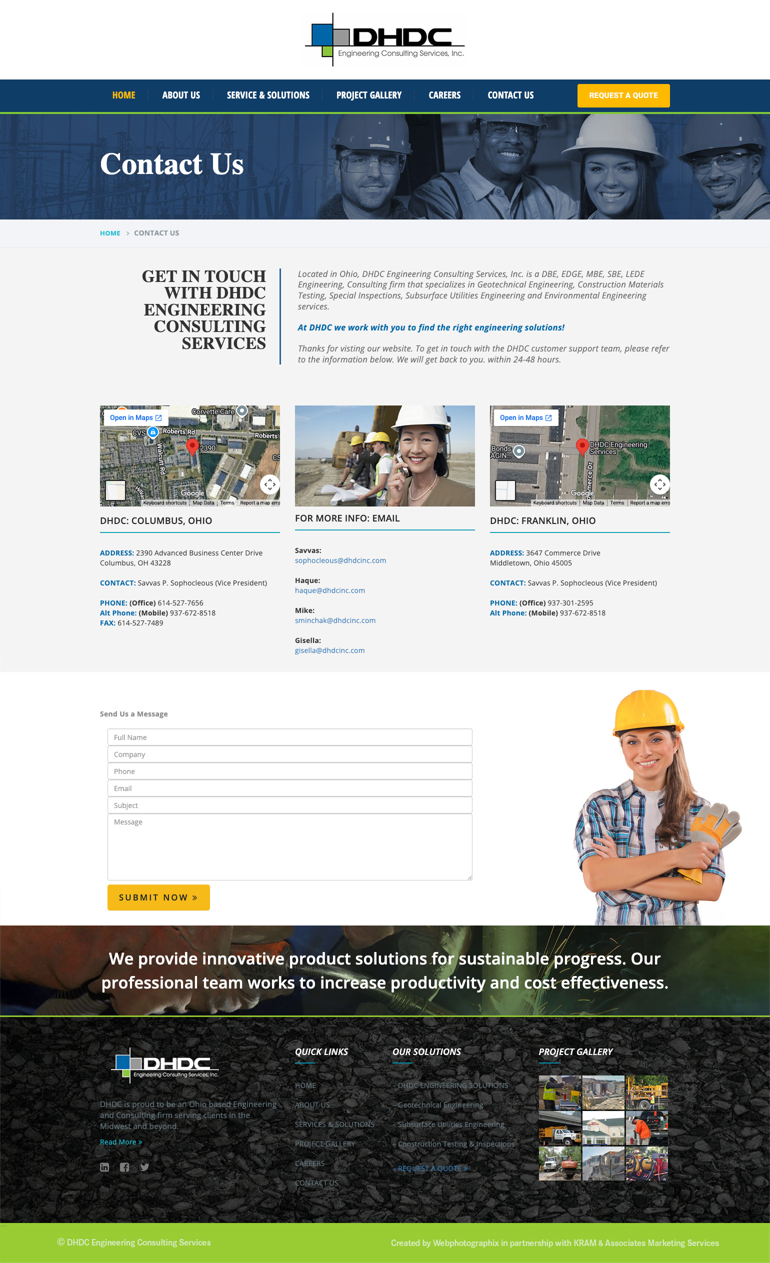 DHDC Engineering website design