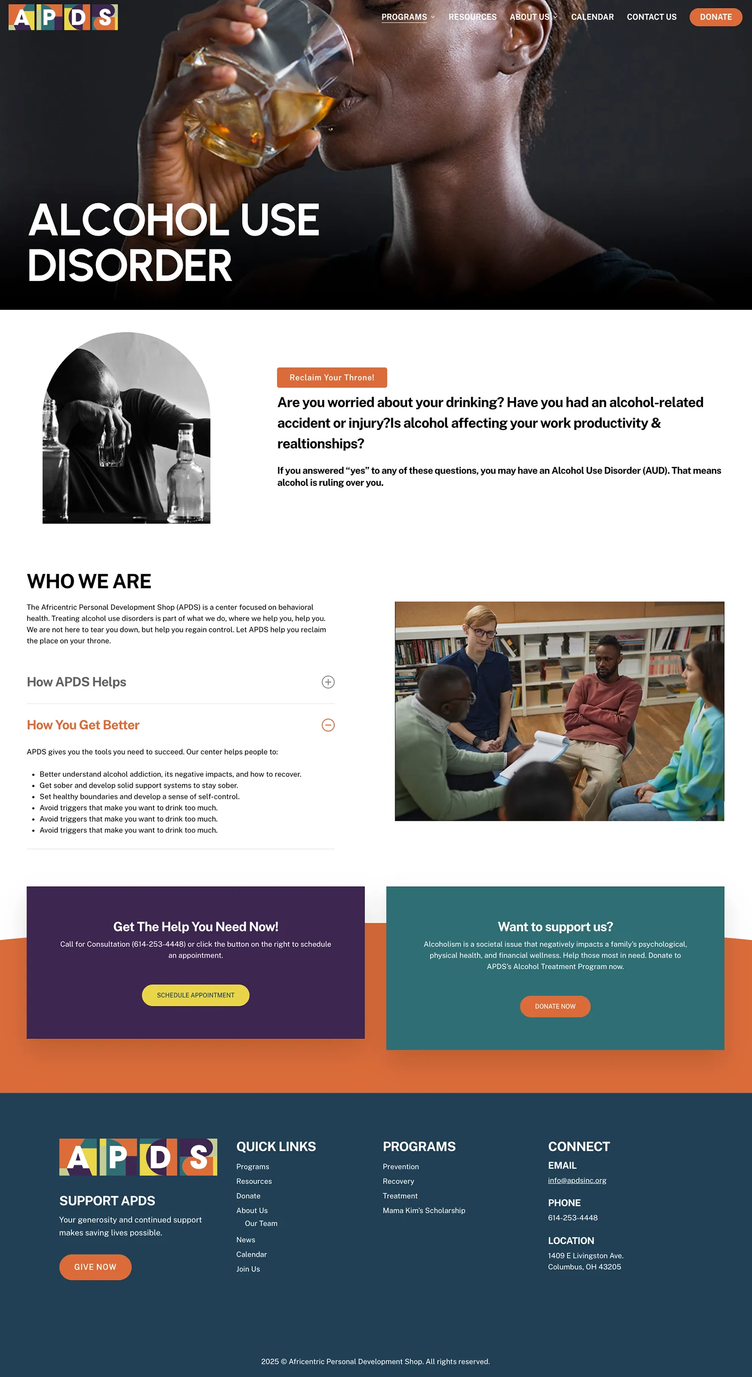 APDS Alcohol Use Disorder Page — Current Site