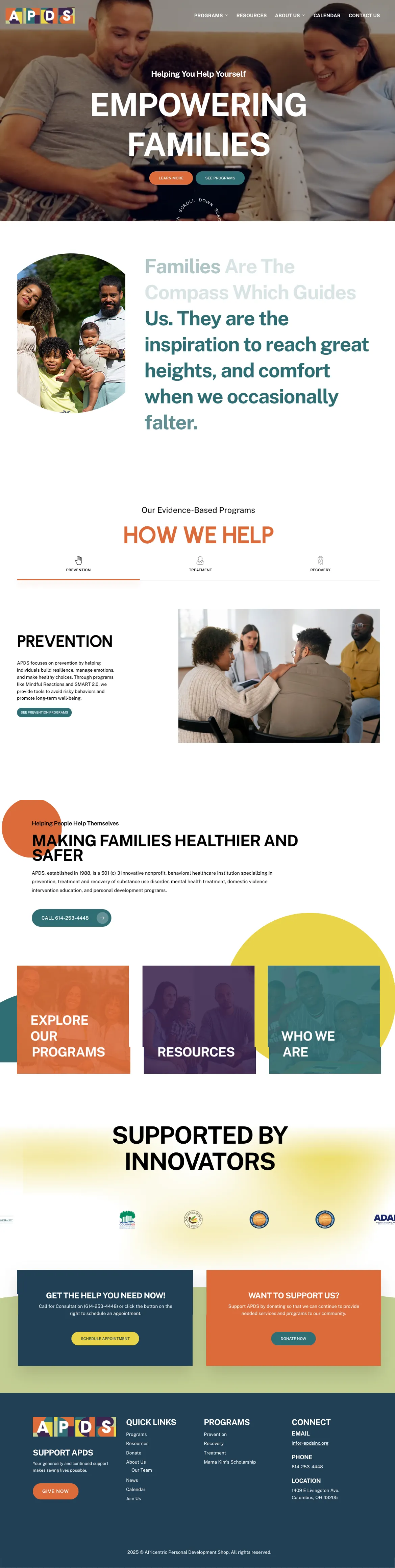 APDS Homepage — Current Site