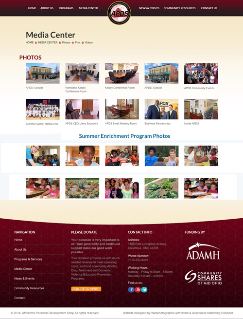 Original APDS Website media page