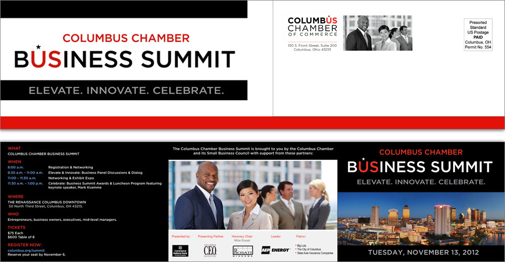 Event Invitation / Postcard. A promotional variation brought the conference message into a more direct, mail-friendly format for attendee outreach.