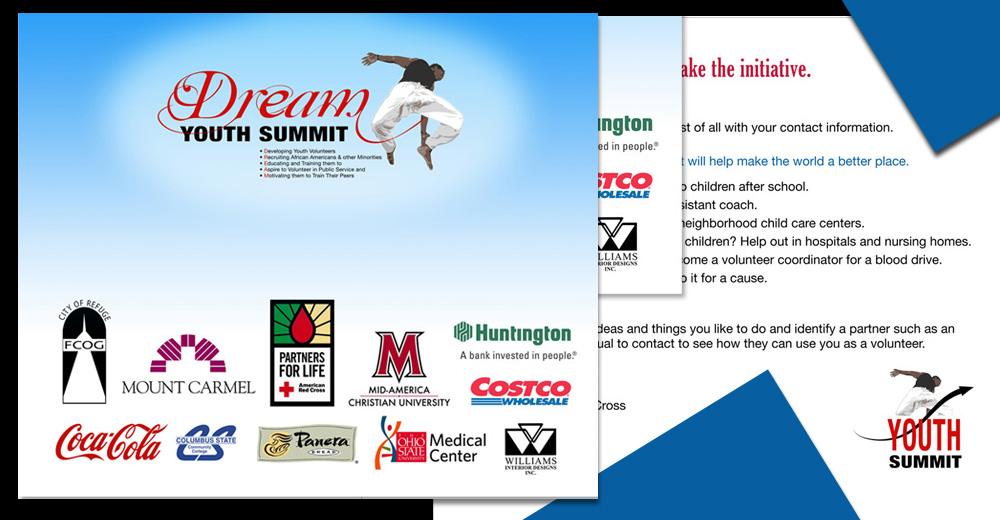 Dream Youth Summit event booklet interior spreads.