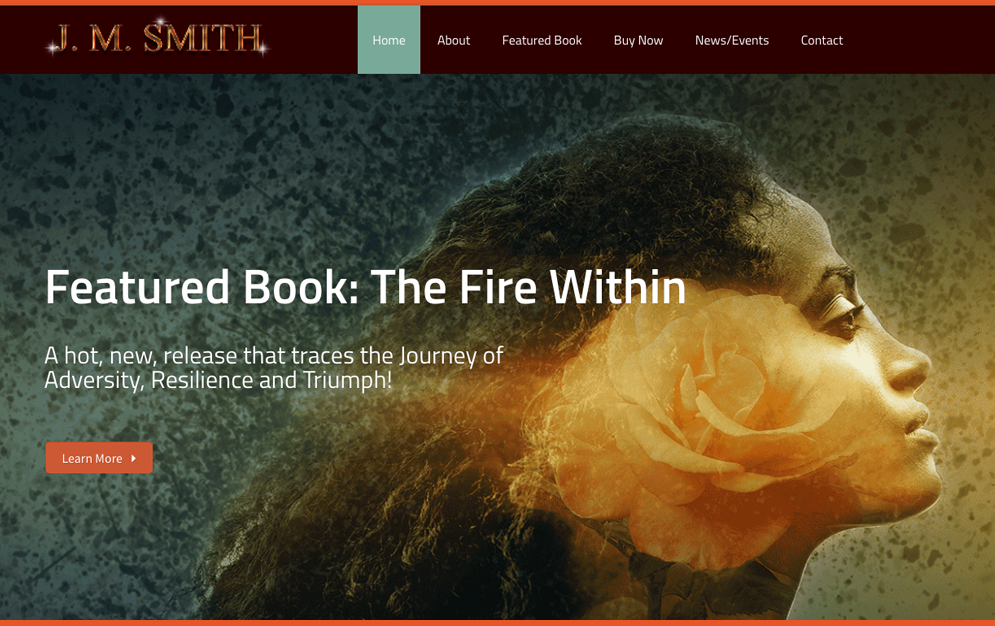 The Fire Within website hero slideshow design