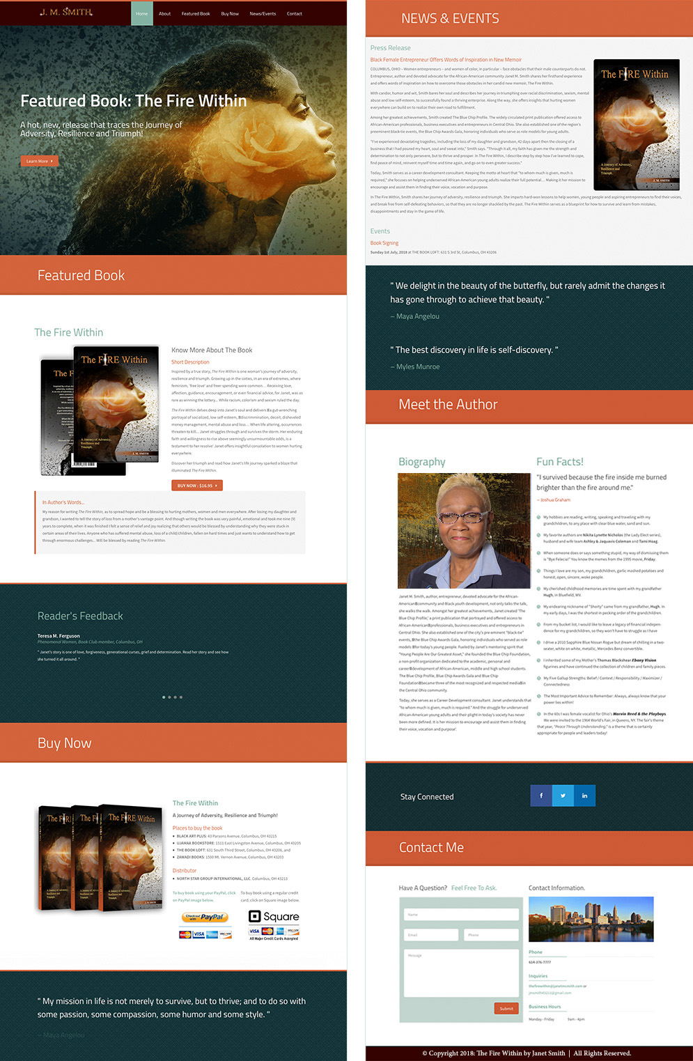 The Fire Within responsive website desktop and mobile layouts