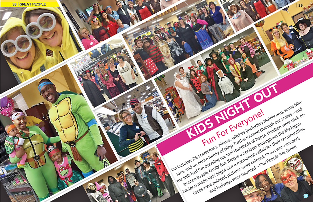 Kroger quarterly magazine feature pages