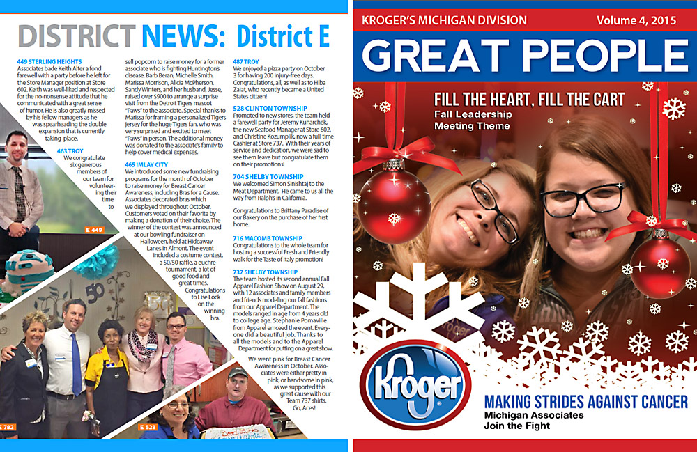 Kroger quarterly magazine volume four editorial spread