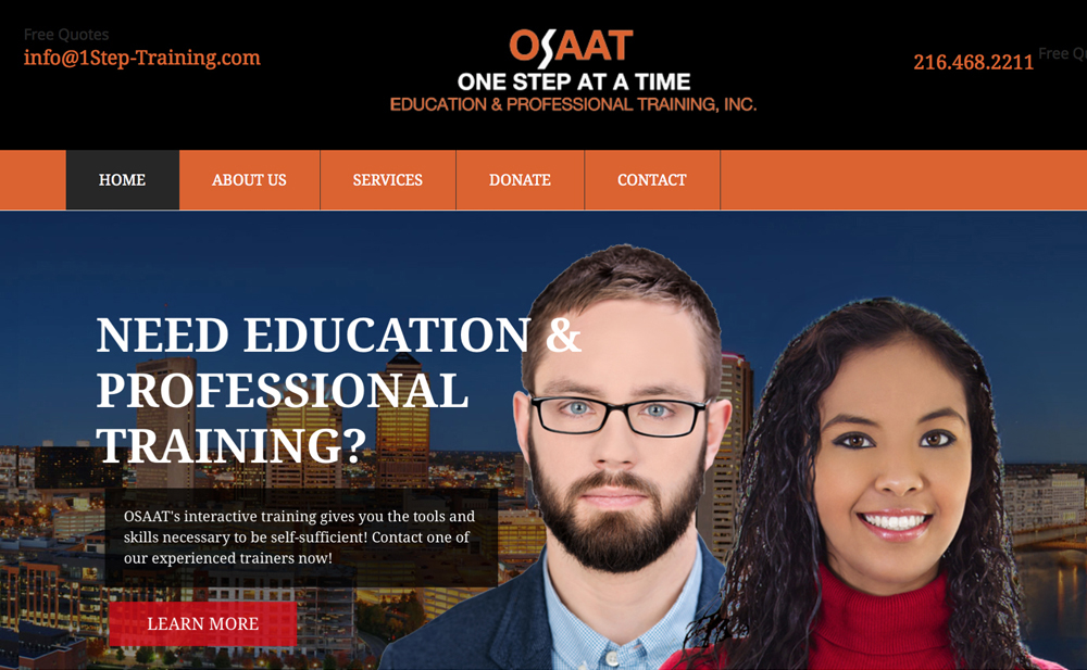 One Step At A Time Education and Professional Training brand and website presentation