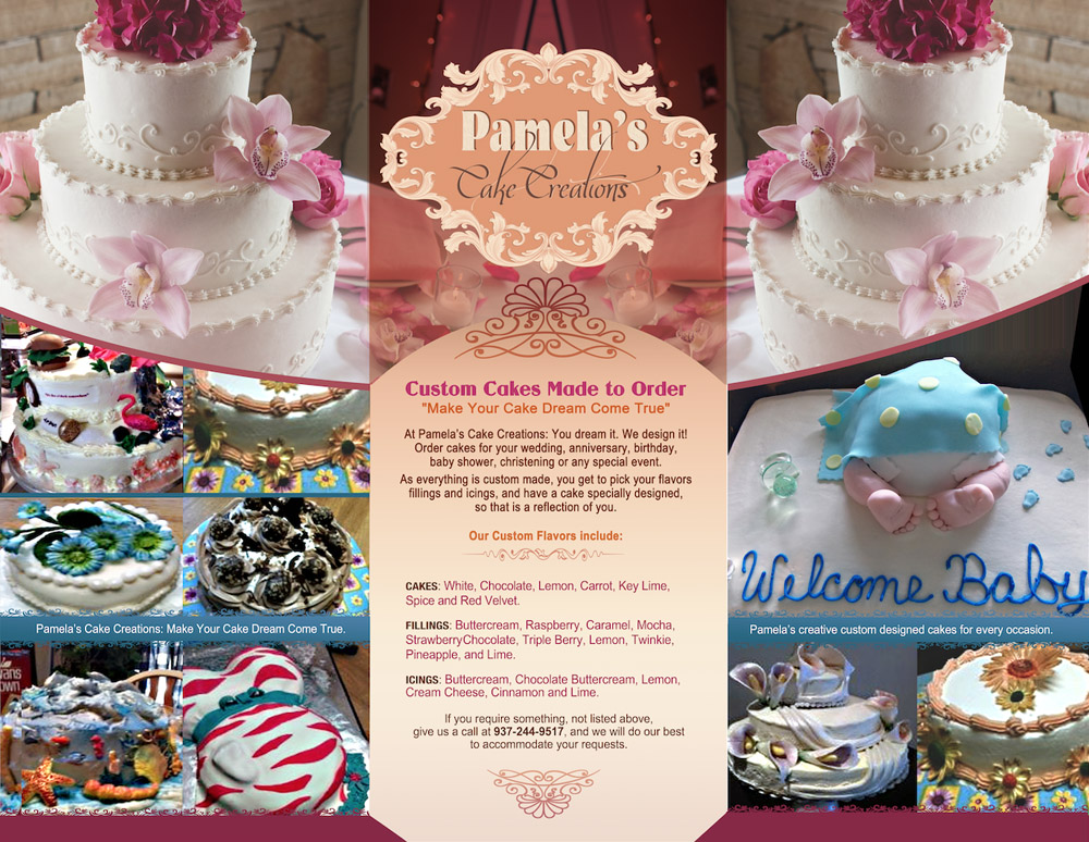 Pamela’s Cake Creations brochure interior
