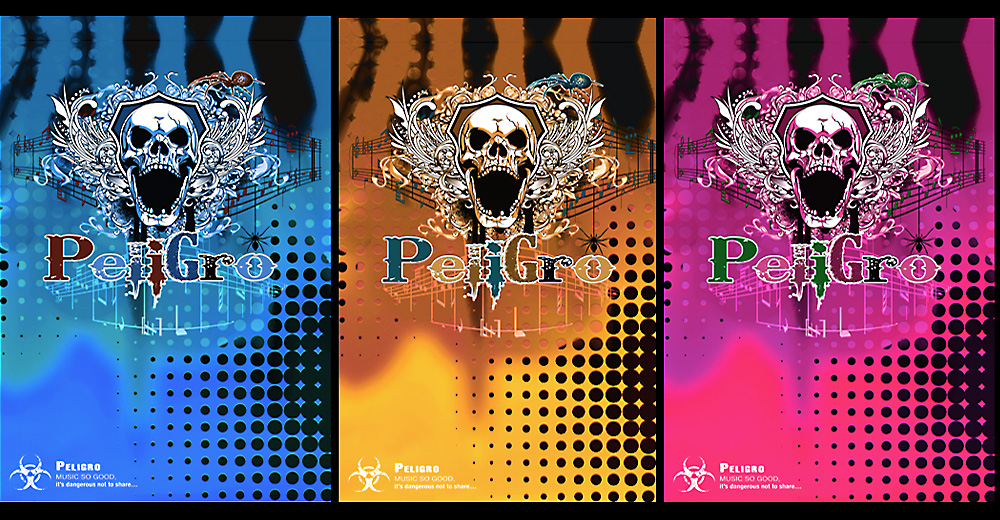 Peligro band T-shirt design concepts