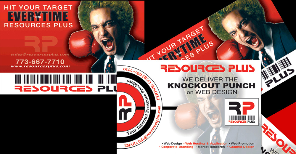 Resources Plus services promotional postcards