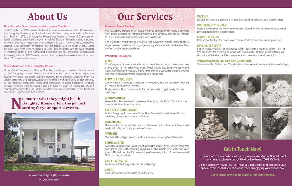 The Daughtry House promotional brochure interior