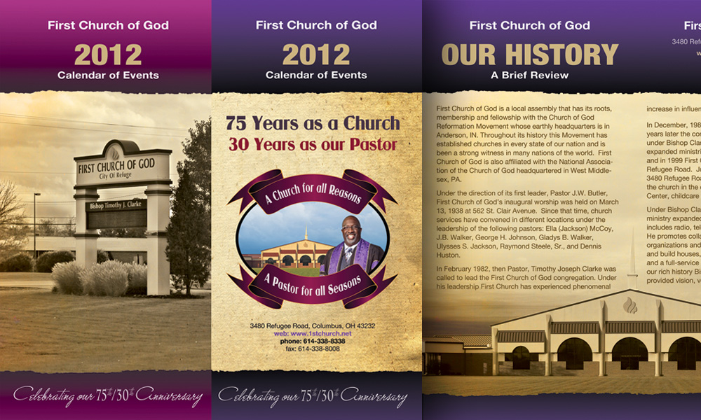 First Church of God 75/30th Anniversary Program Cover and Calendar