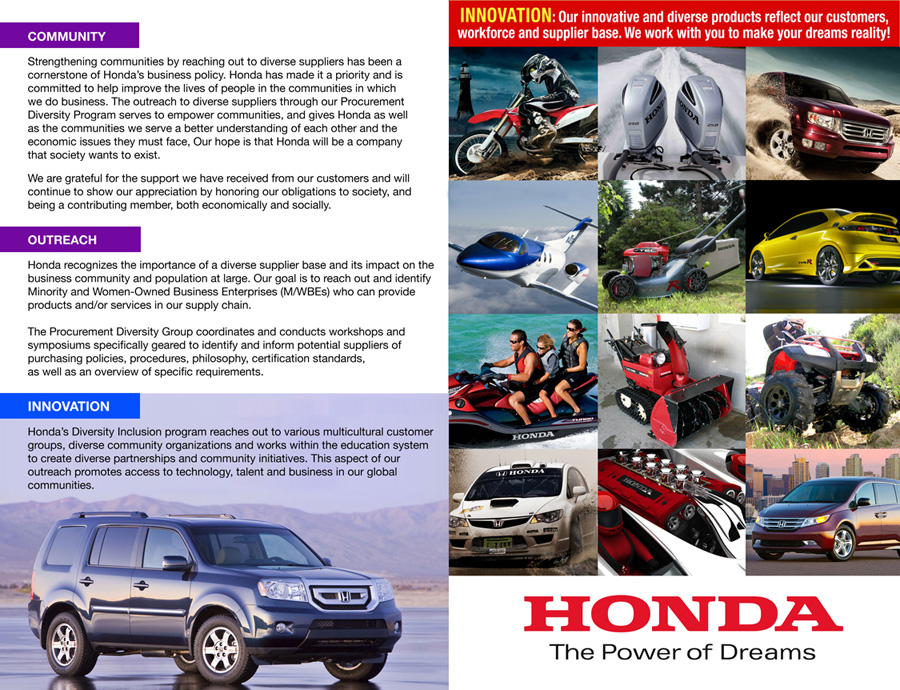 Honda of America Brochure — project view 4 by Giselle White / Webphotographix