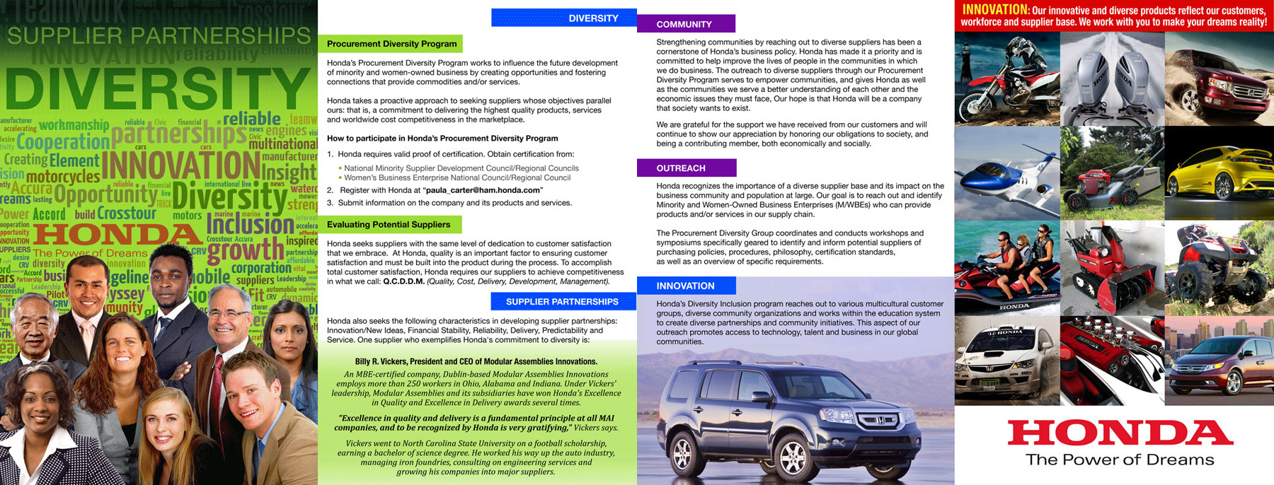 Honda marketing brochure interior design