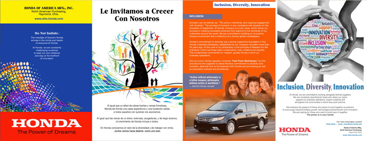 Honda Hispanic Marketing Brochure outside
