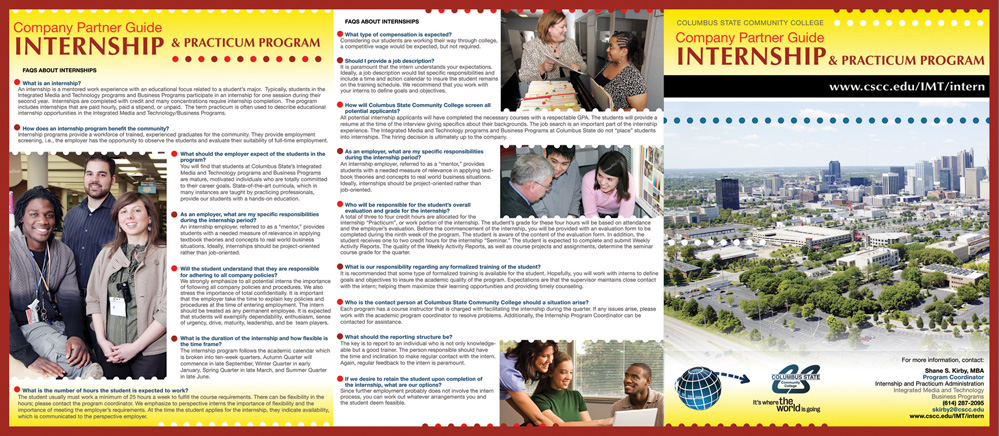 Columbus State Student Internship Brochures — project view 2 by Giselle White / Webphotographix