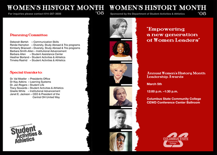 Women’s History Month 2011 Program & Collateral — project view 5 by Giselle White / Webphotographix