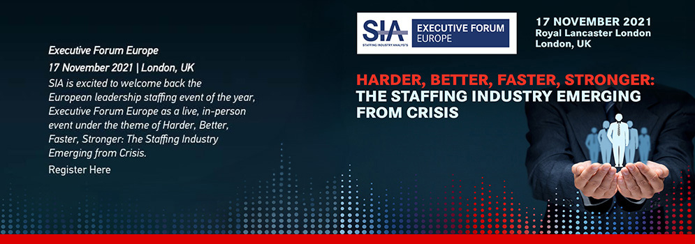Executive Forum Europe website homepage header with introductory event copy and the conference theme.