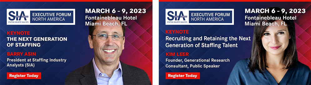 Keynote Web Campaign. Matching layouts introduce Barry Asin and Kim Lear through their portraits, keynote topics, and professional credentials. Each speaker has a distinct presence within the shared conference identity.