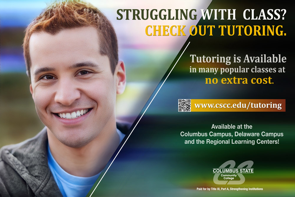 Columbus State Tutoring Poster: Caucasian Student