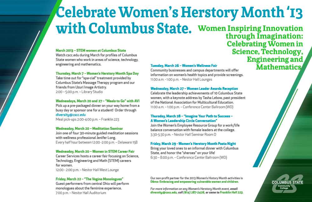 Columbus State Women's History Month Poster