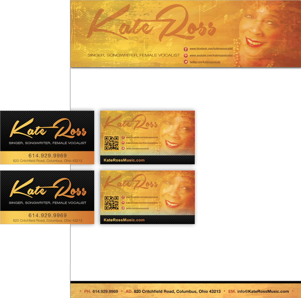Kate Ross branded stationery design.