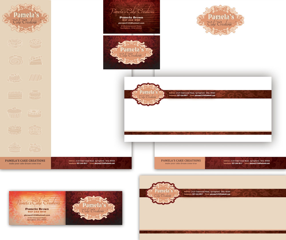 Pamela’s Cake Creations stationery and business card design