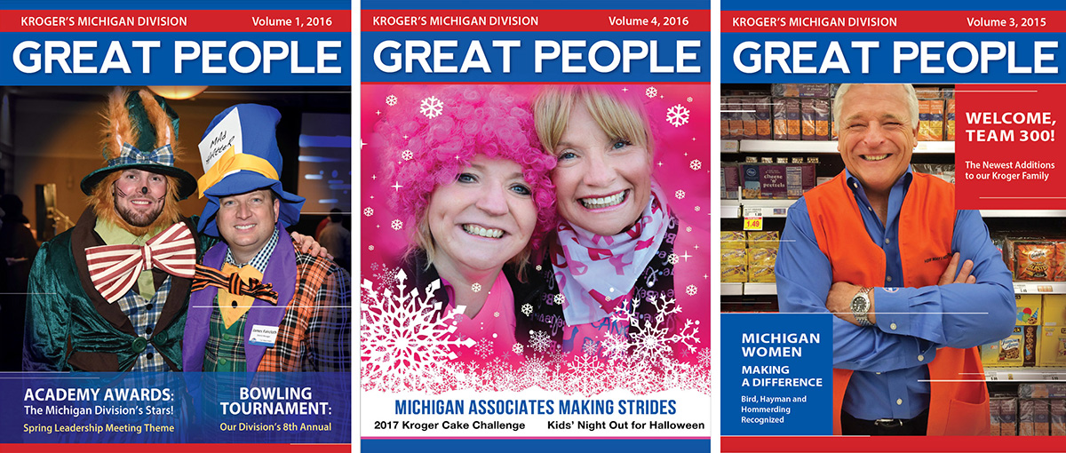 Kroger Great People quarterly magazine covers