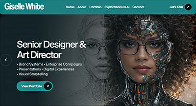 Giselle White Art Director portfolio website